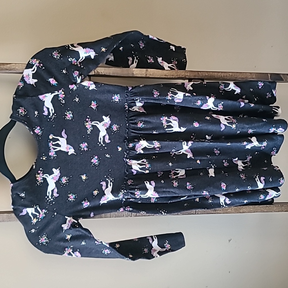 Girls unicorn long sleeve dress